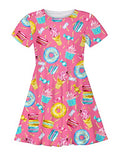 Little Girls Short Sleeve Casual Summer Sundress H499061