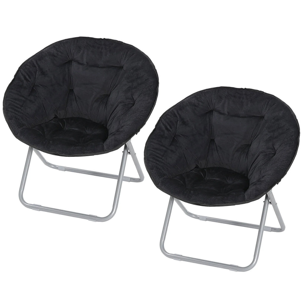 Set of 2 Black Folding Saucer Chair R833786