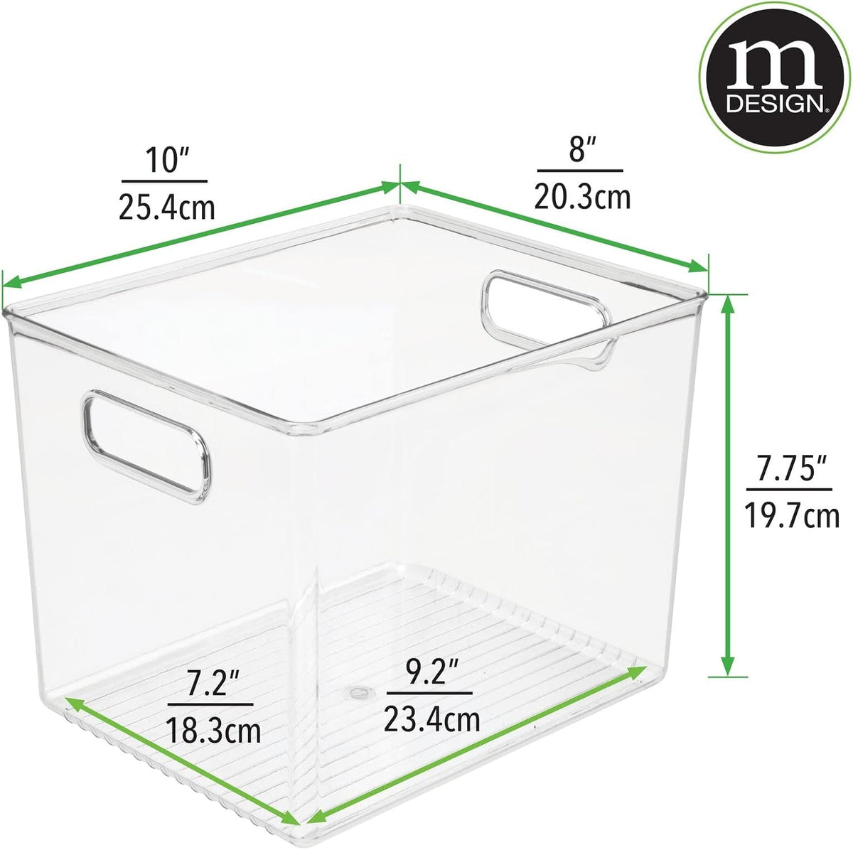 Clear 8 Pack Plastic Storage Organizer Bin Basket with Handle H3754