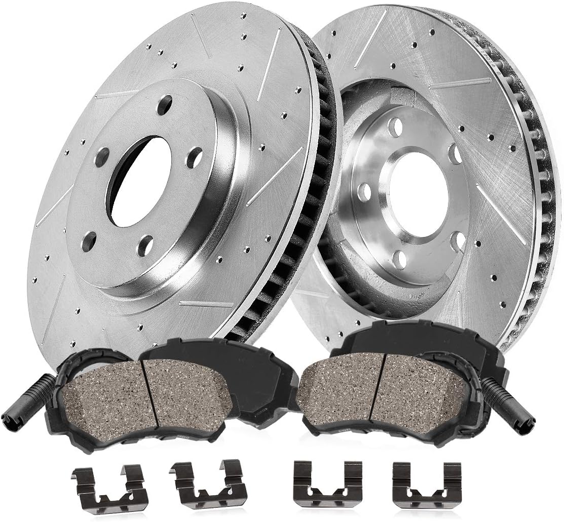 Front 350mm 5 Lug 2 Rotors Ceramic Pads Clips Sensors M327315