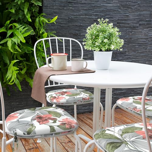16x17 Inch Flower Blue Set of 4 Chair Cushions J9775
