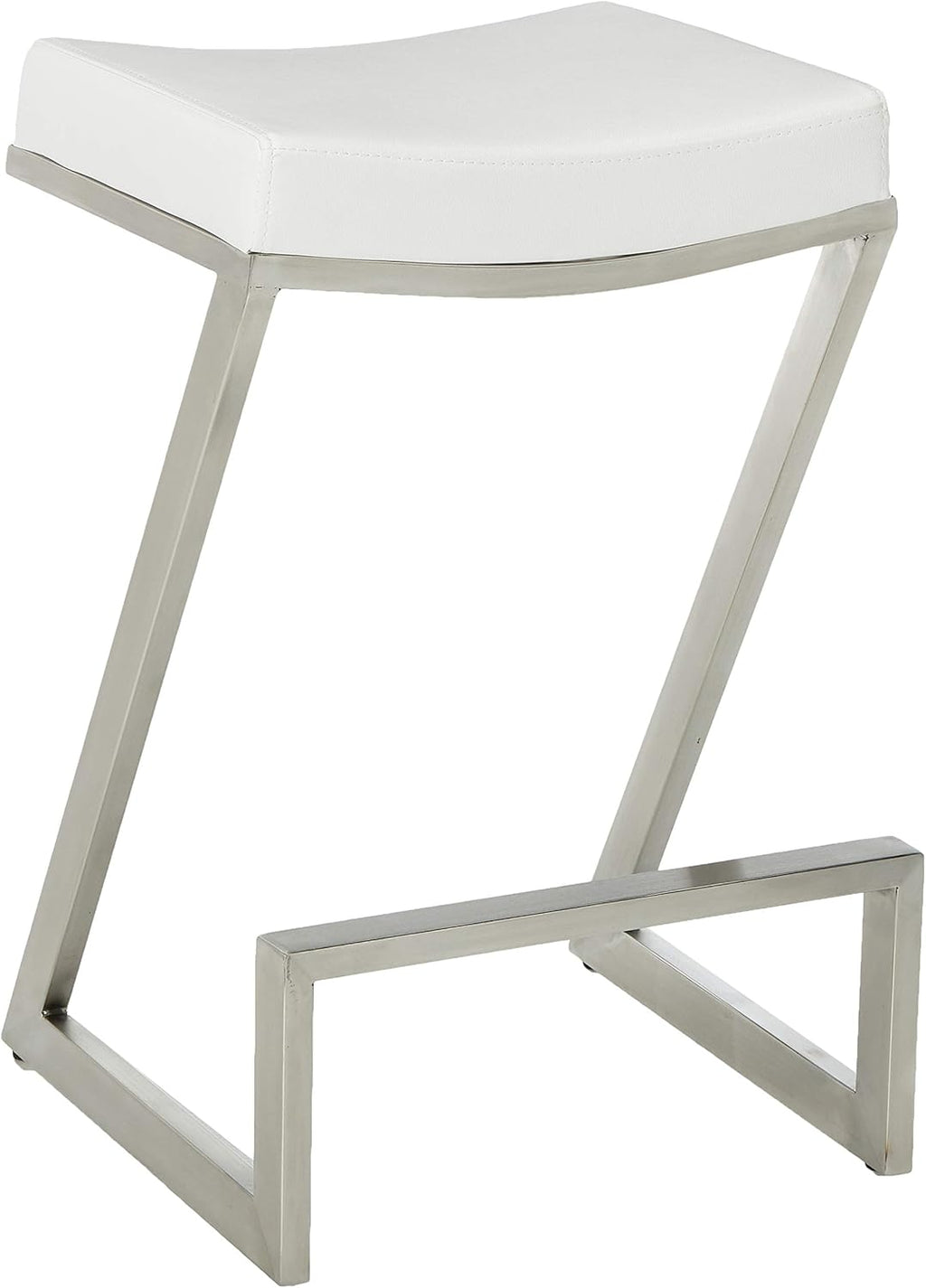 White Faux Leather Counter Height Barstool A578572