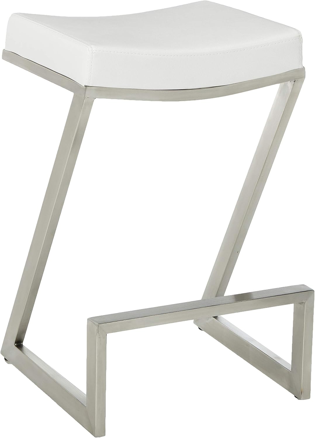 White Faux Leather Counter Height Barstool A578572
