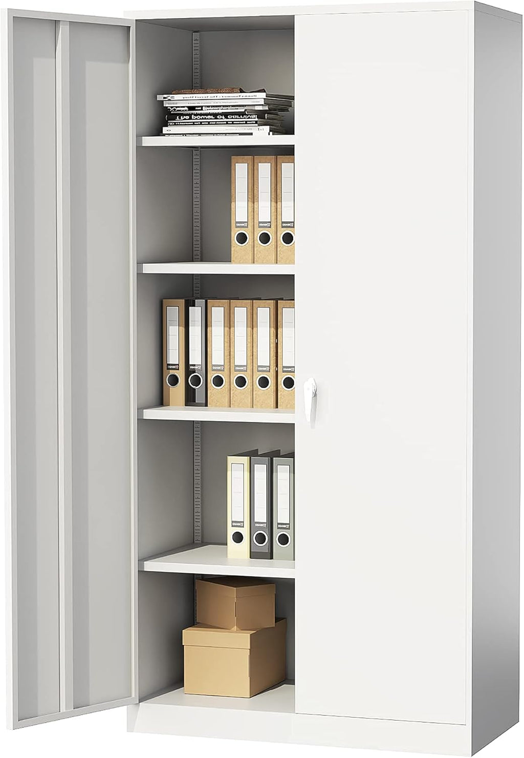 72" Tall Steel Storage Cabinet with Locking Door and 4 Adjustable Shelves P620778