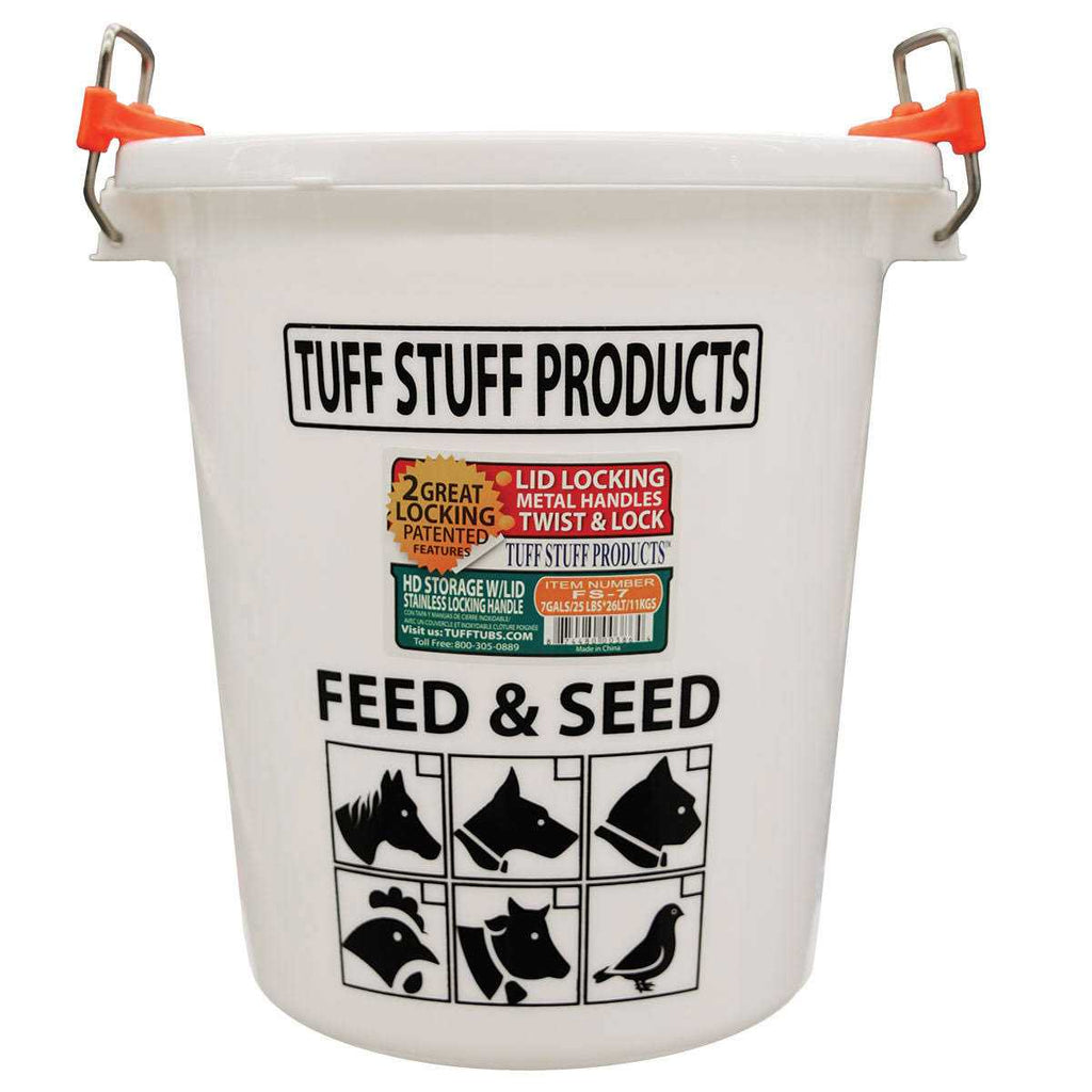 7 Gallon Feed and Seed Storage Pail with Locking Lid J204213
