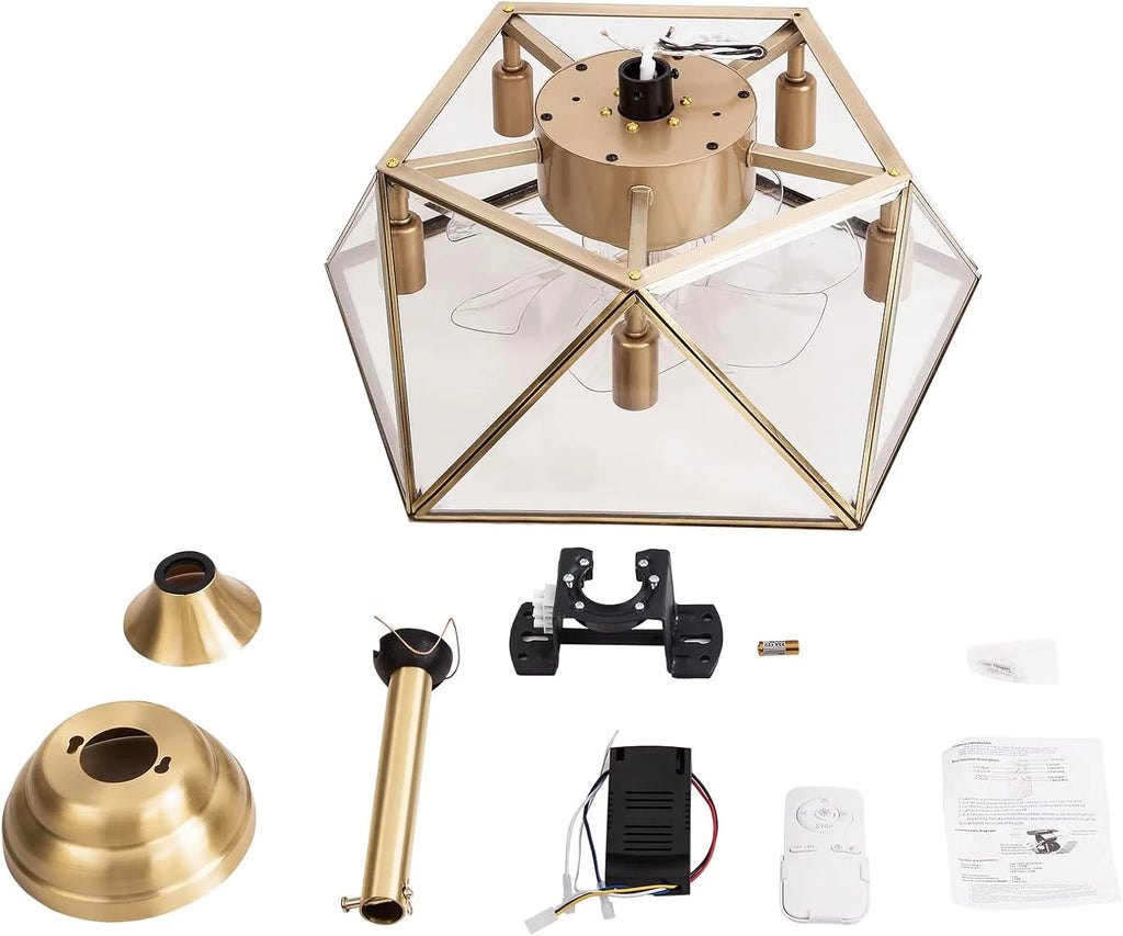 18.5'' Caged Ceiling Fan with Lights Remote Control E155600