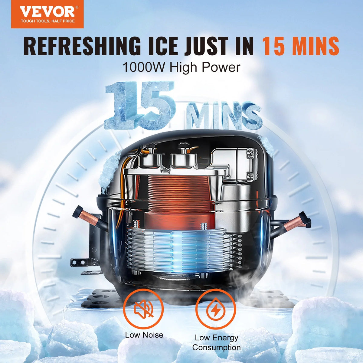 Commercial Ice Maker with 330.7LBS Storage Bin K19124
