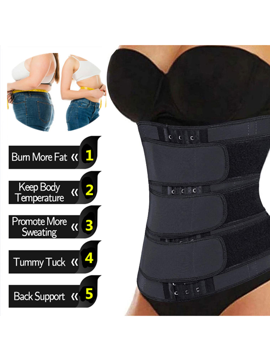 Neoprene Waist Trainer Corset with Adjustable Belt L274