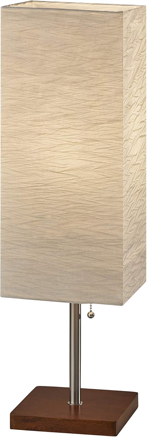 Table Lamp, 25 in., Natural Rubber Wood/Steel Accents U8062