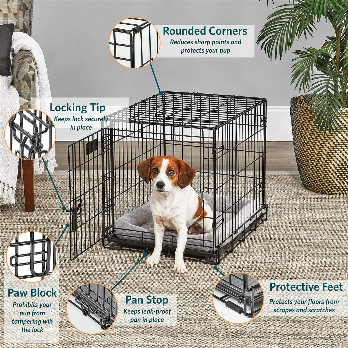 Black Single Door Dog Crate J691046