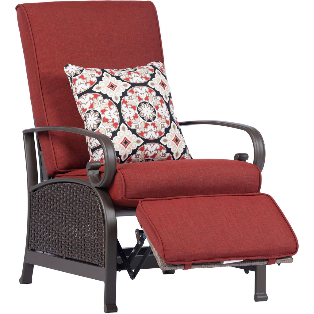 Brown/Red Wicker Adjustable Recliner O3082