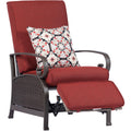 Brown/Red Wicker Adjustable Recliner O3082