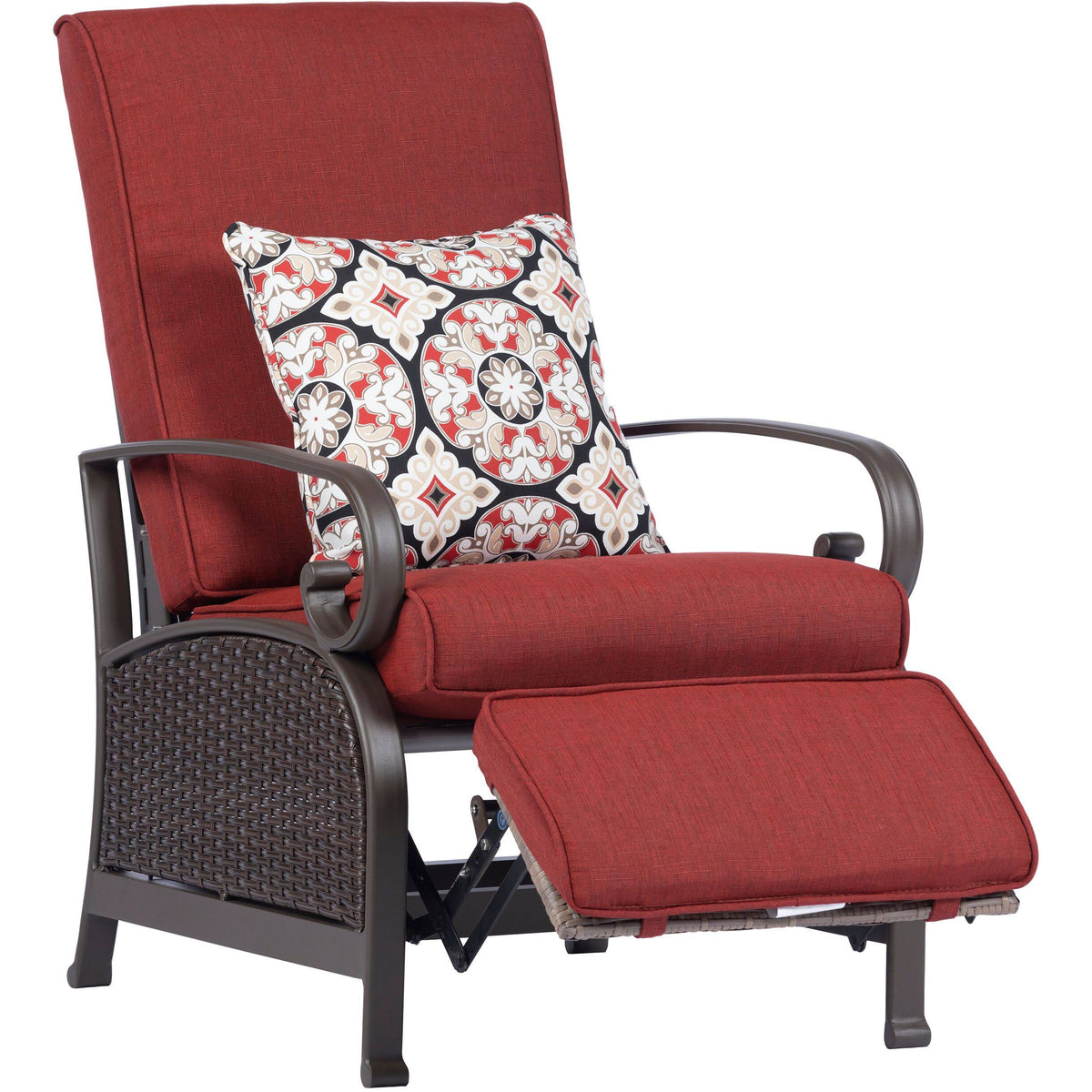 Brown/Red Wicker Adjustable Recliner O3082
