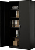72" Tall Steel Storage Cabinet with Locking Door and 4 Adjustable Shelves P620778