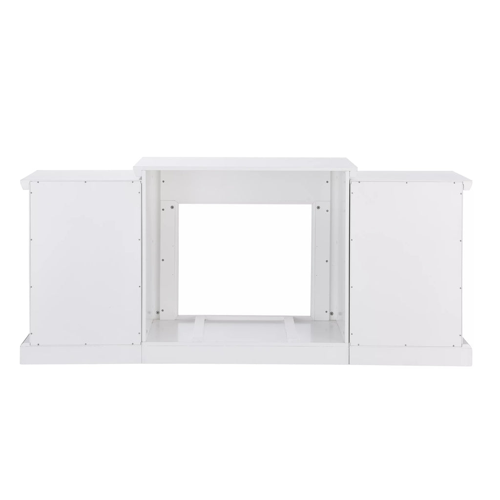 White Electric Fireplace with Bookcases E25785