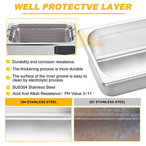 3L Ultrasonic Cleaner Stainless Steel with Heater Timer S2700