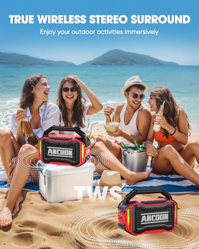 Bluetooth Wireless Speaker with Bass, 20H Playtime, IPX6 Waterproof (Black) Y232613