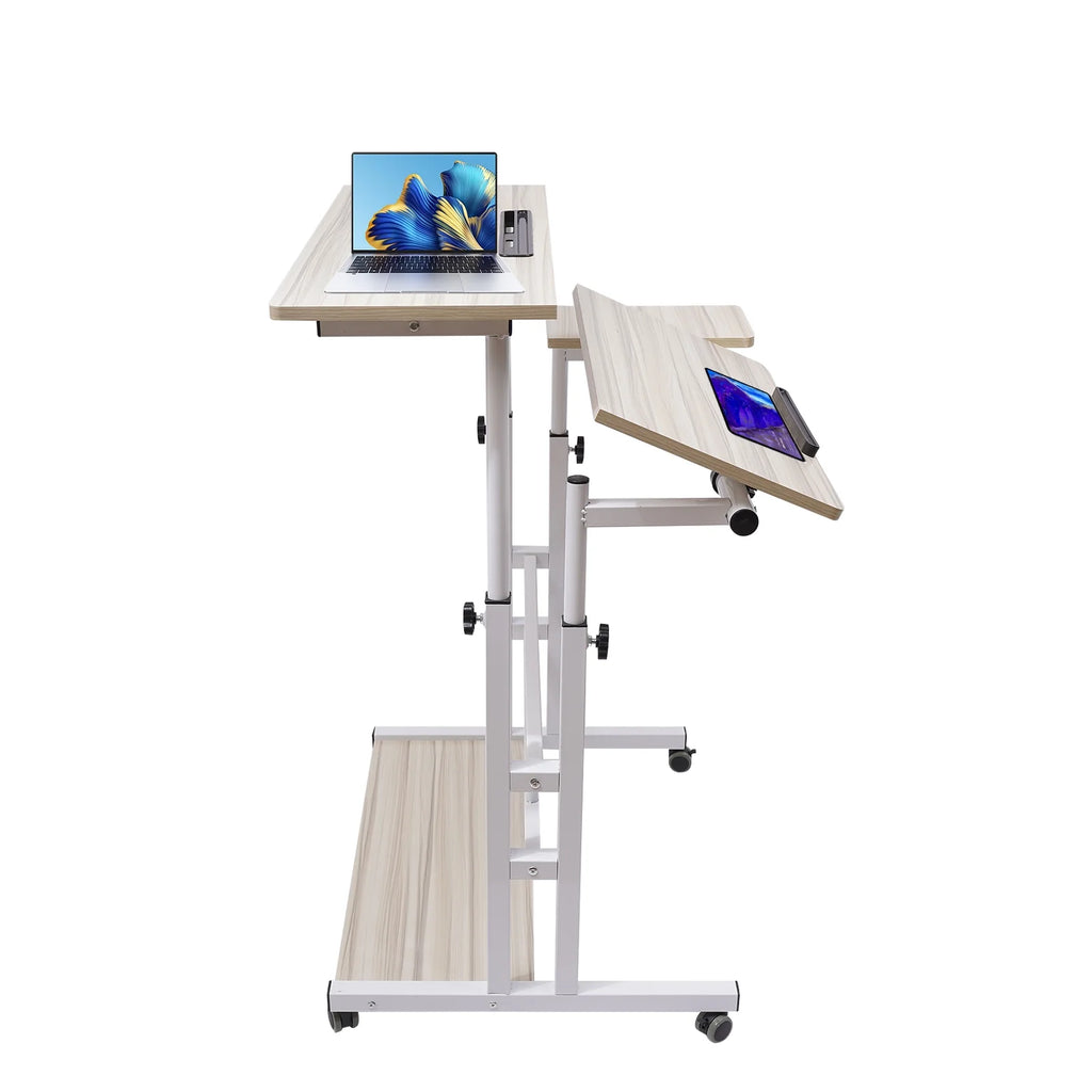 Adjustable Mobile Stand Up Desk with Footrest P125