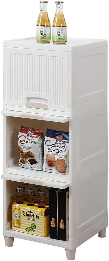 3-Tire Storage Cabinet with 2 Drawers, Pack of 2 R241465