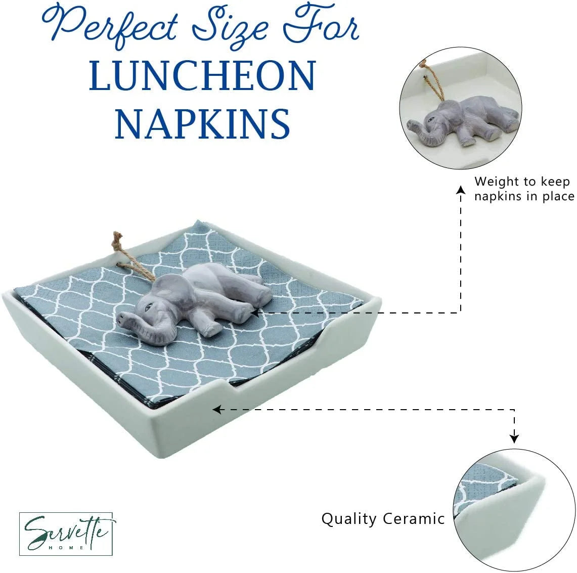 White Ceramic Napkin Holder K651917
