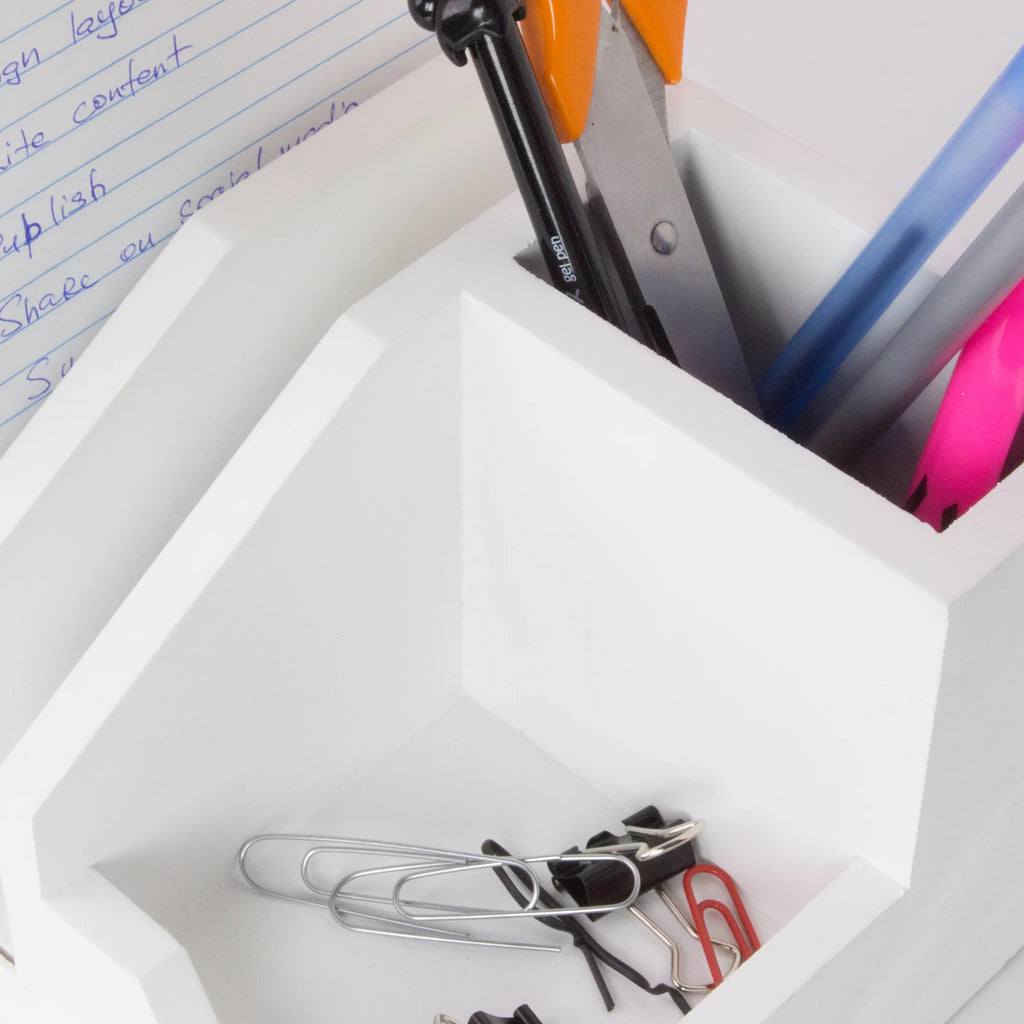 White USB Desk Organizer Storage Rack M75924