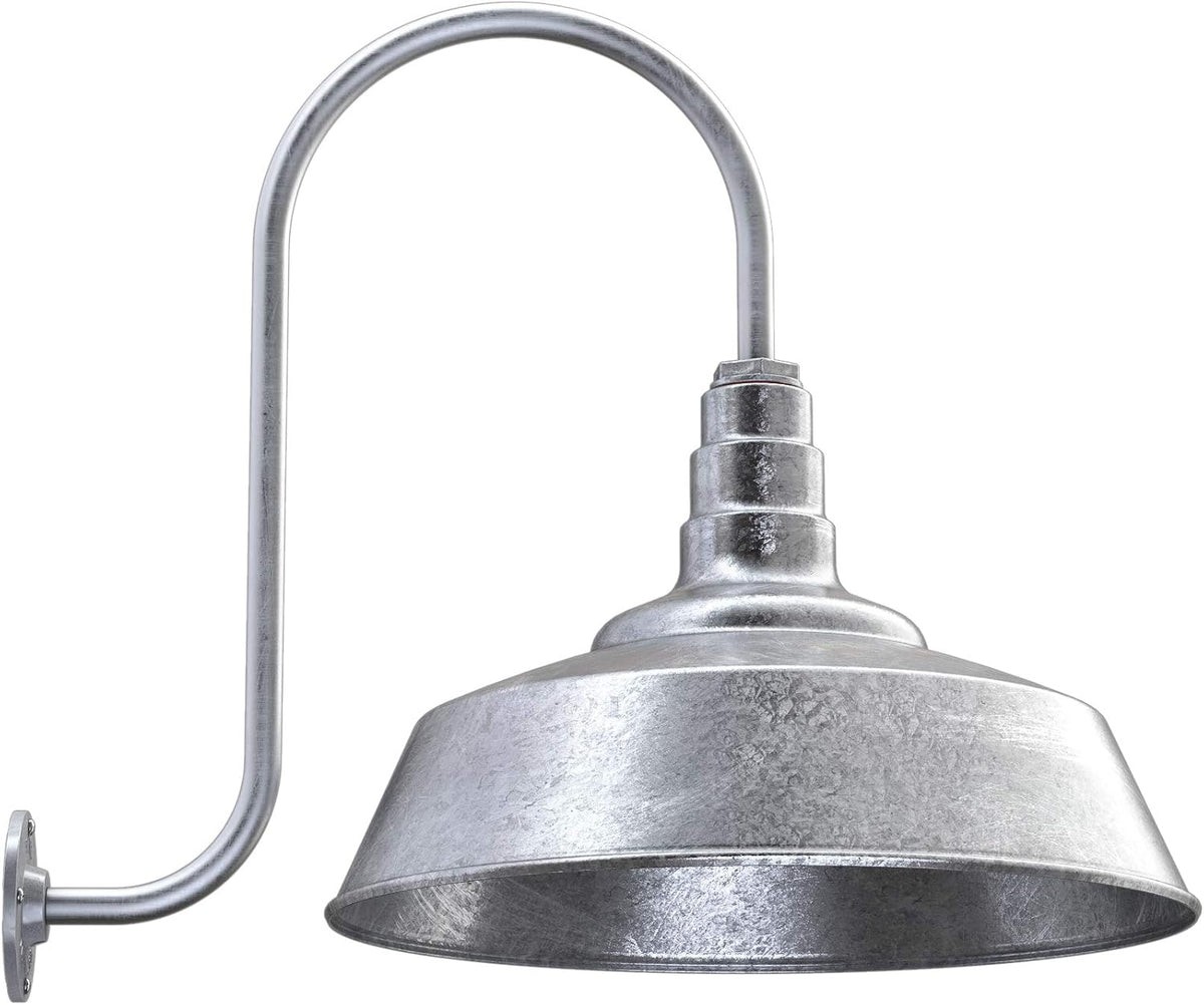 Gooseneck Barn Light Matte Black with Brass Interior U2828