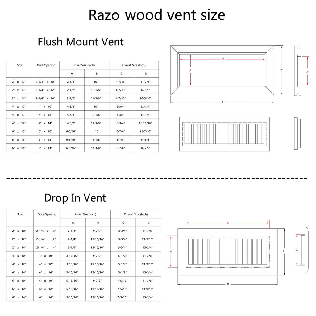 Oak Wood Floor Register Vent Cover B8487