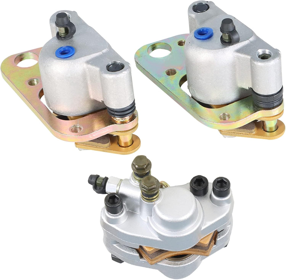 Front Rear Brake Calipers w/Pads for Polaris Scrambler 400 500 2x4 4x4 1998-2004 Pack of 2 W65304