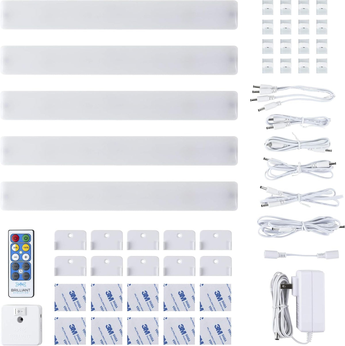 Wired LED Under Cabinet Light Kit with Remote Control 3 Bars J679644