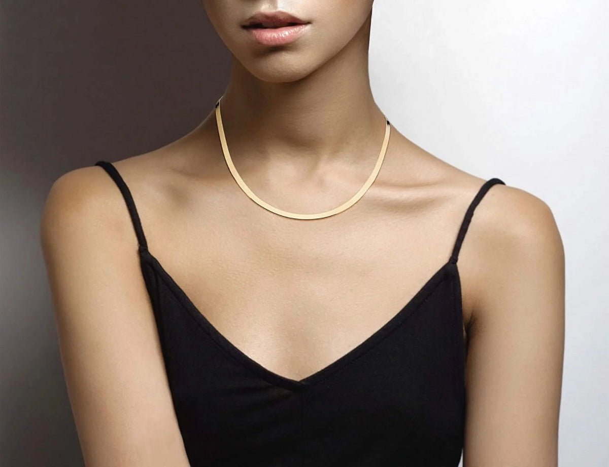 Sterling Silver Herringbone Chain Necklace 3MM, 16-24 inch X7419