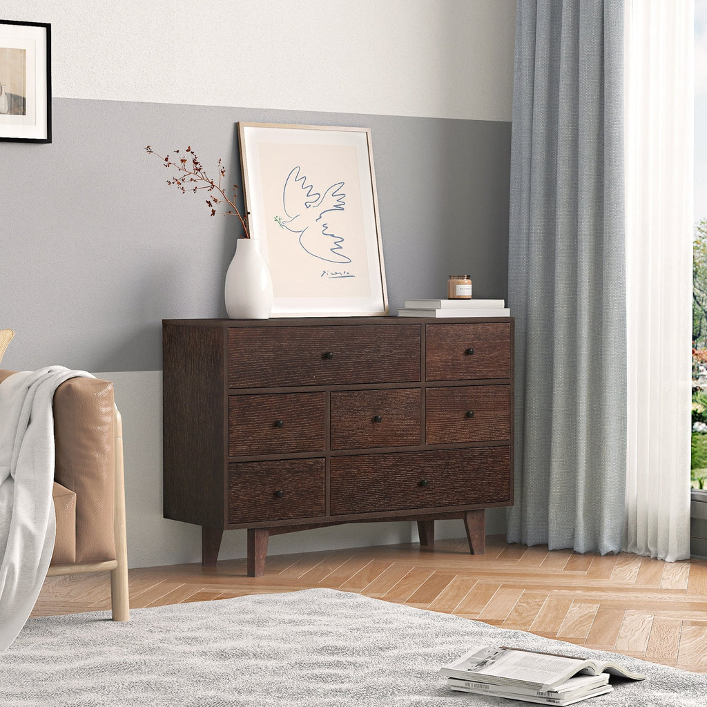 7 Drawer Solid Wood Dresser Cabinet J27028