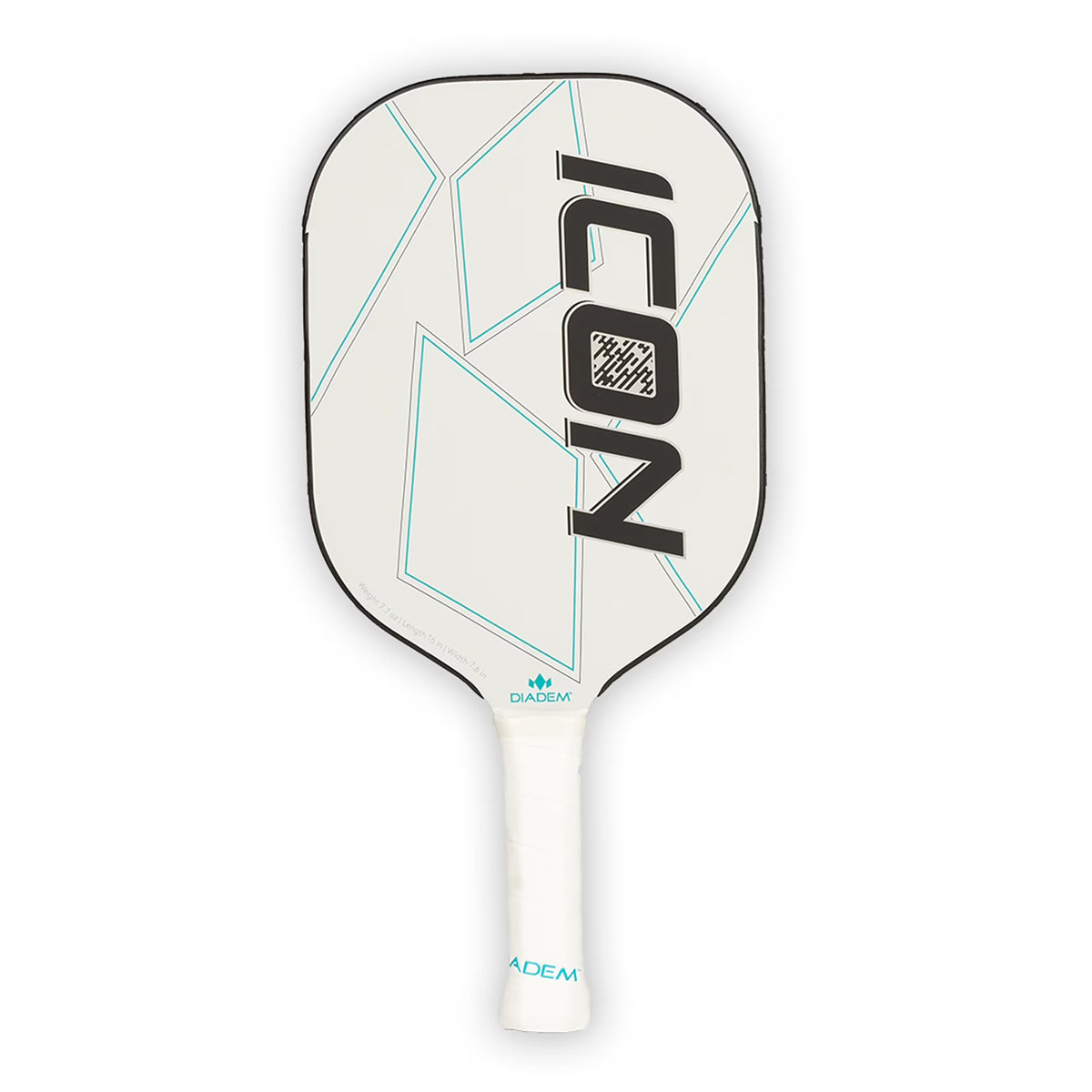 White Liteweight Carbon Fiber Pickleball Paddle, 7.7oz D2234