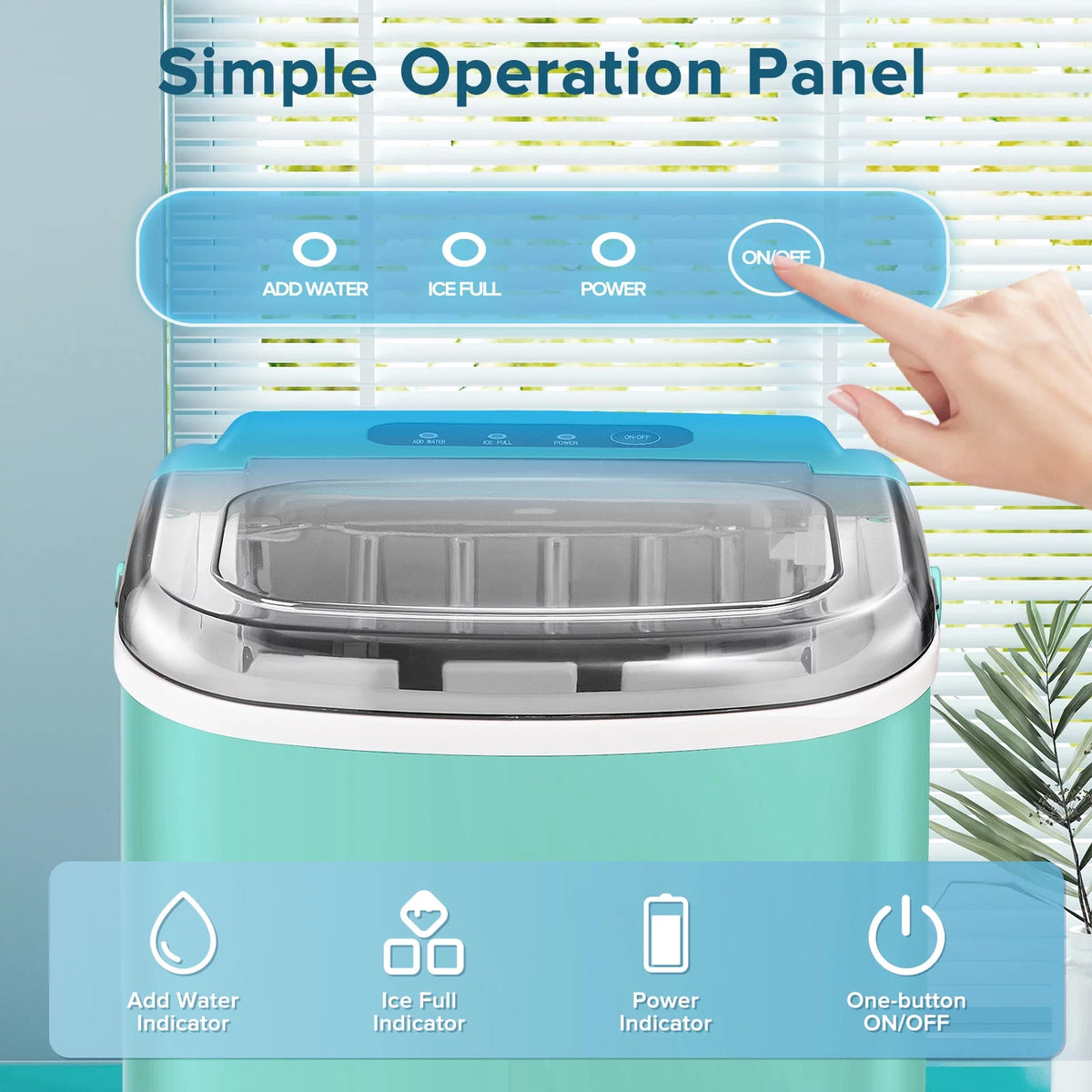 Portable Countertop Ice Maker with Handle, 26lbs/24H, Black Y434871