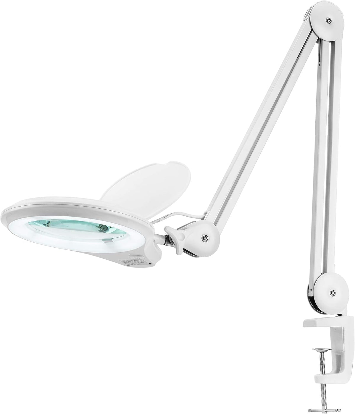 1,200 Lumens Dimmable LED Magnifying Lamp with Clamp, 5 Diopter with 20 Diopter, 5 Inches Lens, Gray G9322