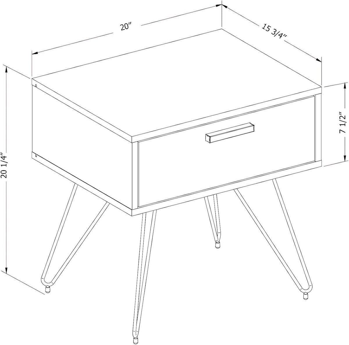 Pure White Scandinavian Nightstand S57329