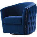 Navy Blue Velvet Accent Armchair Y380221