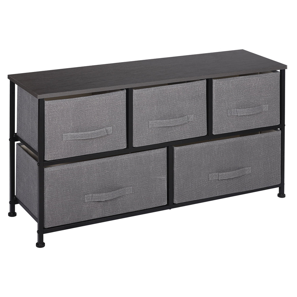 5 Drawers MDF Graphite Gray Dresser H5987