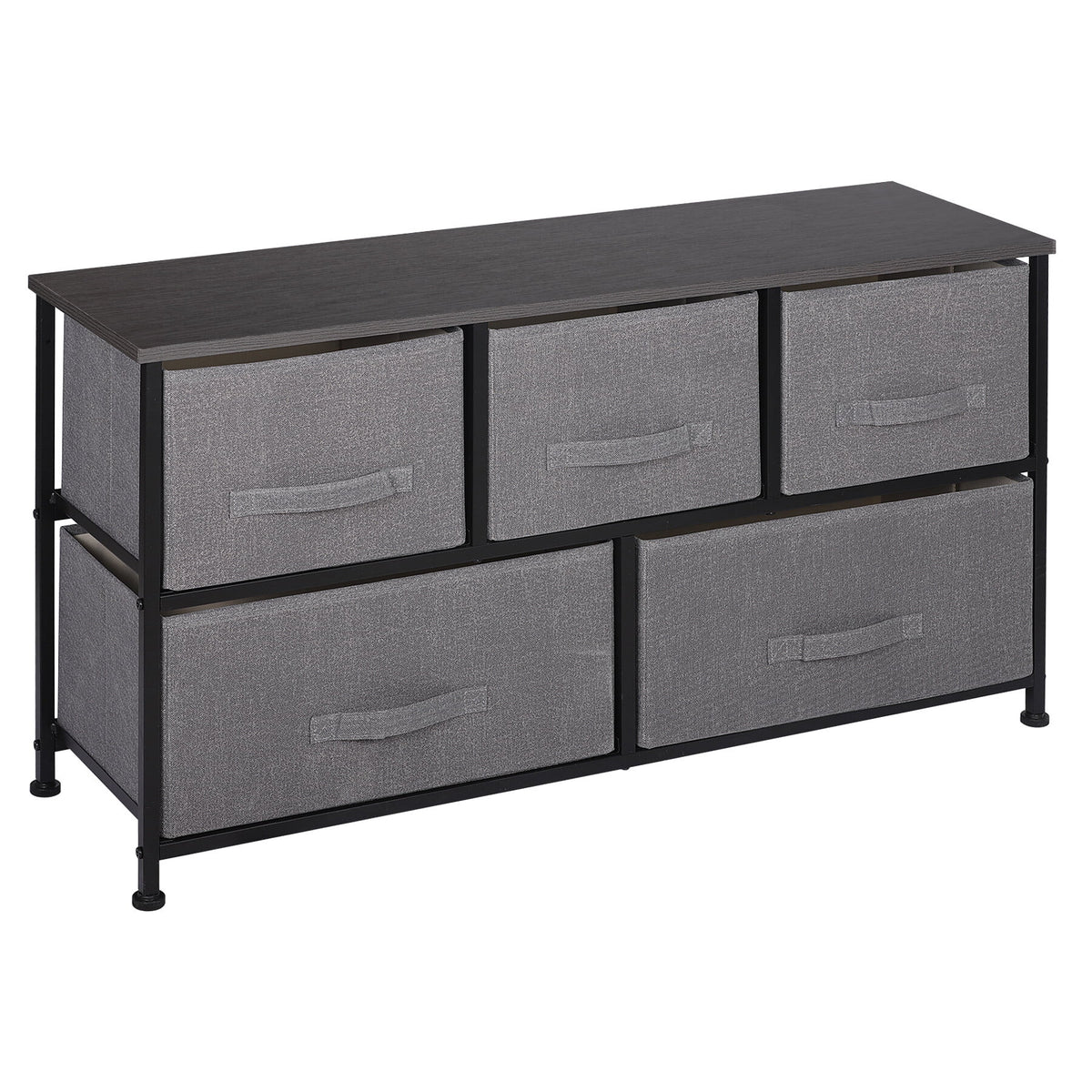 5 Drawers MDF Graphite Gray Dresser H5987