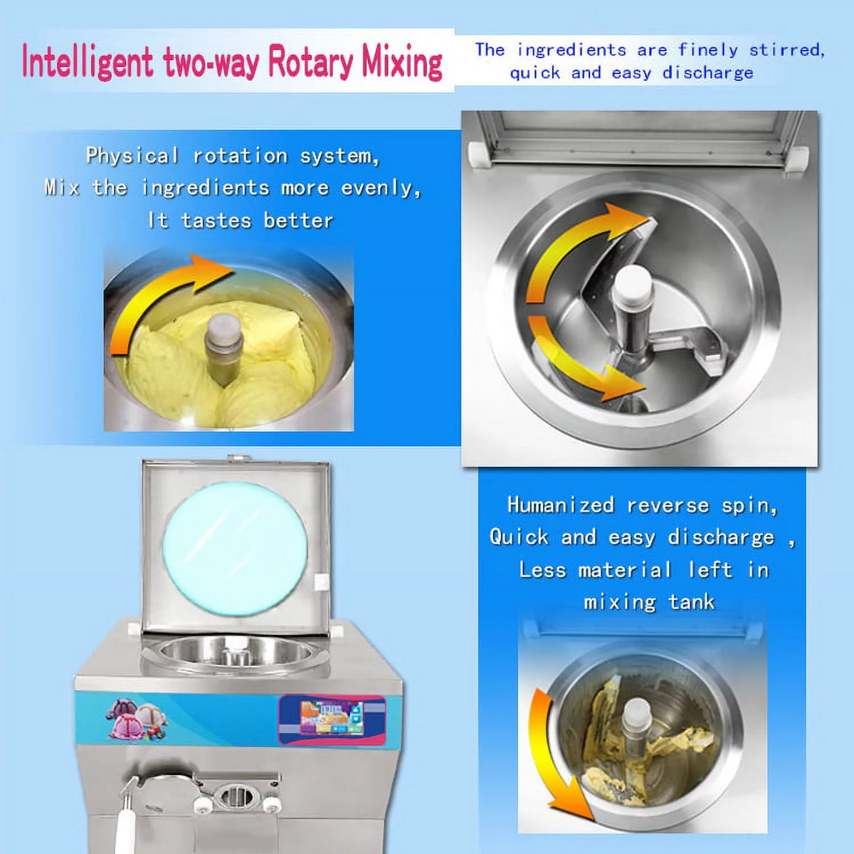 Commercial Fruit Hard Ice Cream Machine, Gelato Ice Cream Machine, Batch Freezer, Italian Ice Machine L135682