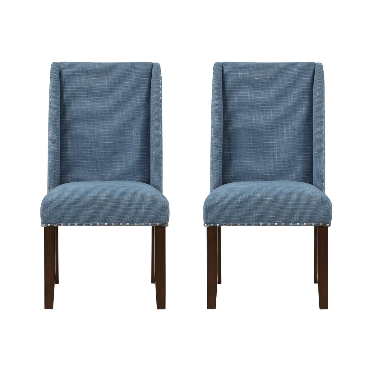 Brown and Blue Transitional Accent Dining Chair Set of Two I66310