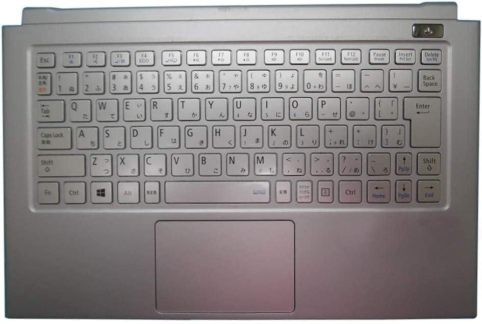 Laptop Replacement Keyboard with Bezel JP Japanese Silver D393854
