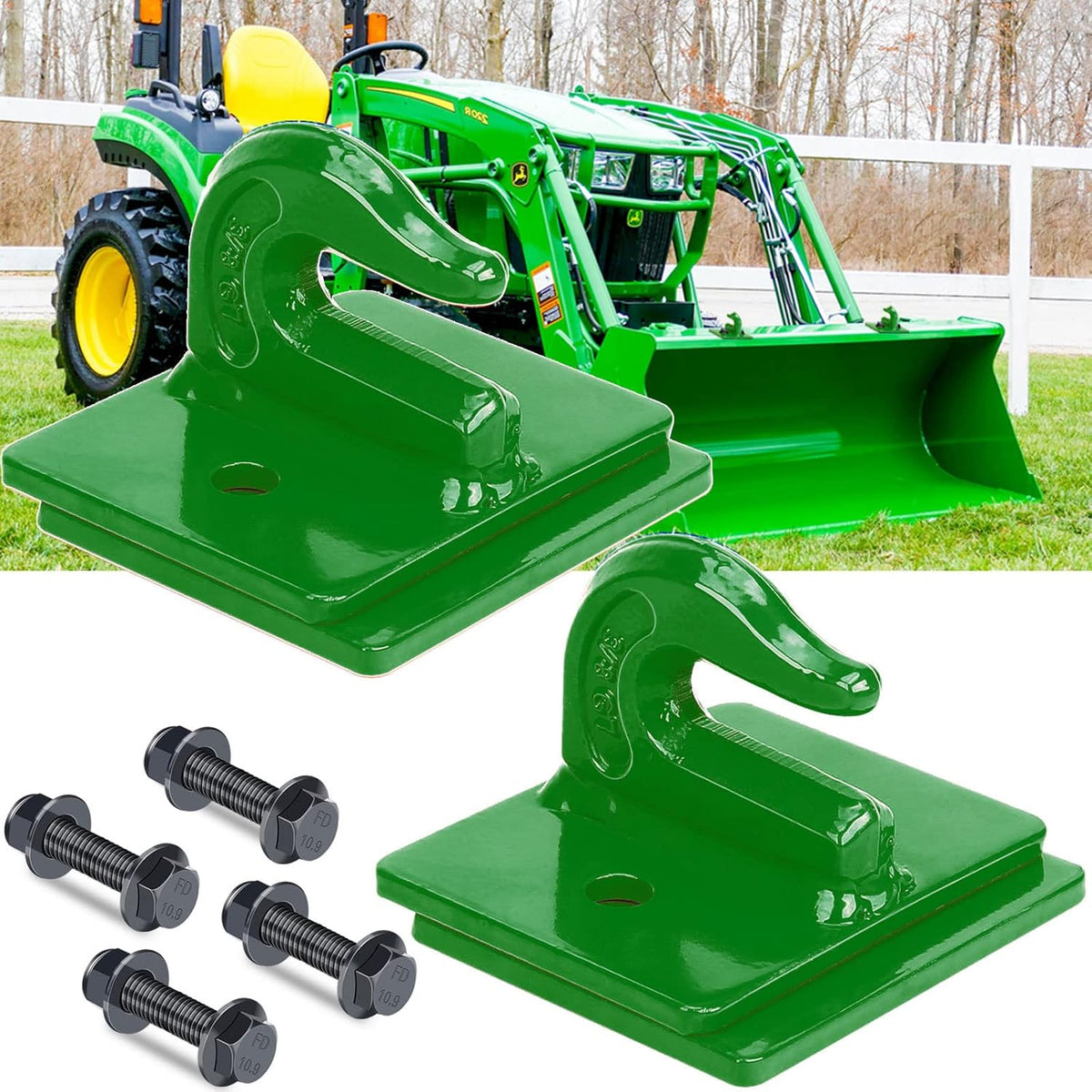 3/8" Bolt On Tractor Bucket Hooks, 2 Pack, Red G6435