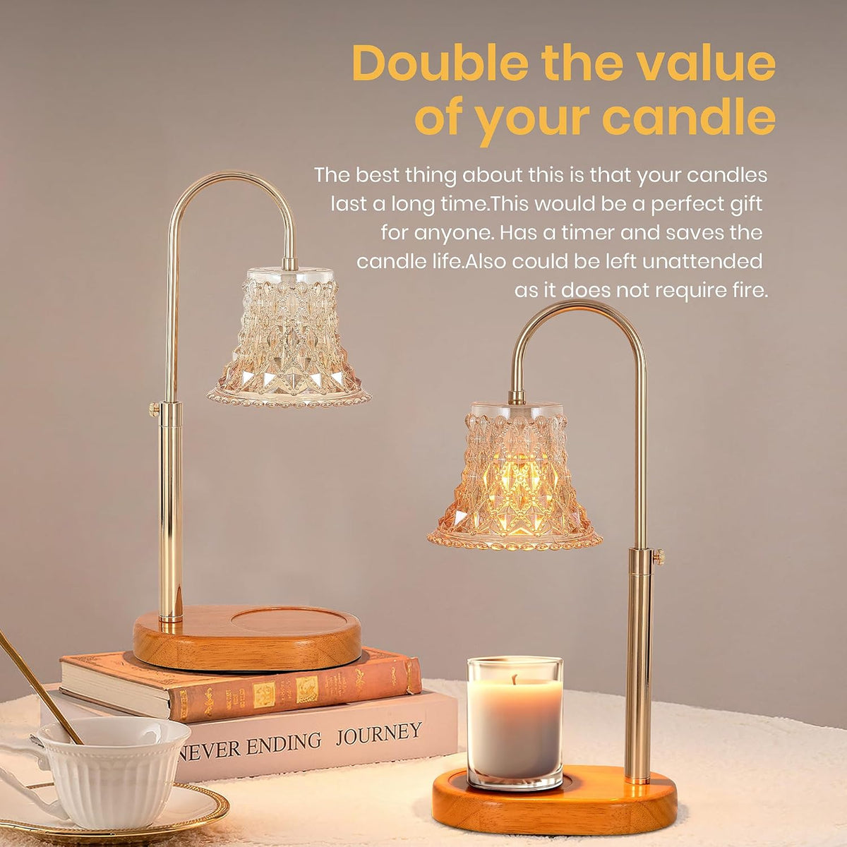Candle Warmer Lamp with Timer & Dimmer L82839