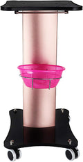 Black Aluminum Alloy Rolling Salon Cart with Stainless Steel Mesh Disk N8718