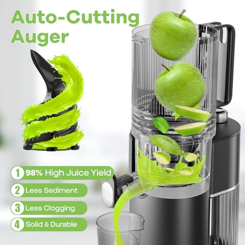 Cold Press Juicer 5.8" Wide Feed Chute 400W Slow Masticating Juicer L529