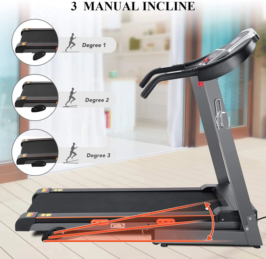 Electric Foldable Treadmill 2.5 HP 3 Levels Incline Y875533