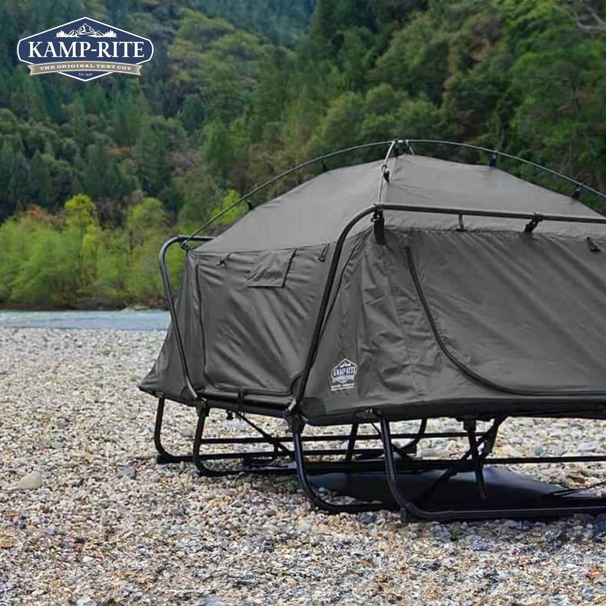 2 Person Elevated Cot, Lounge Chair, & Tent Q823