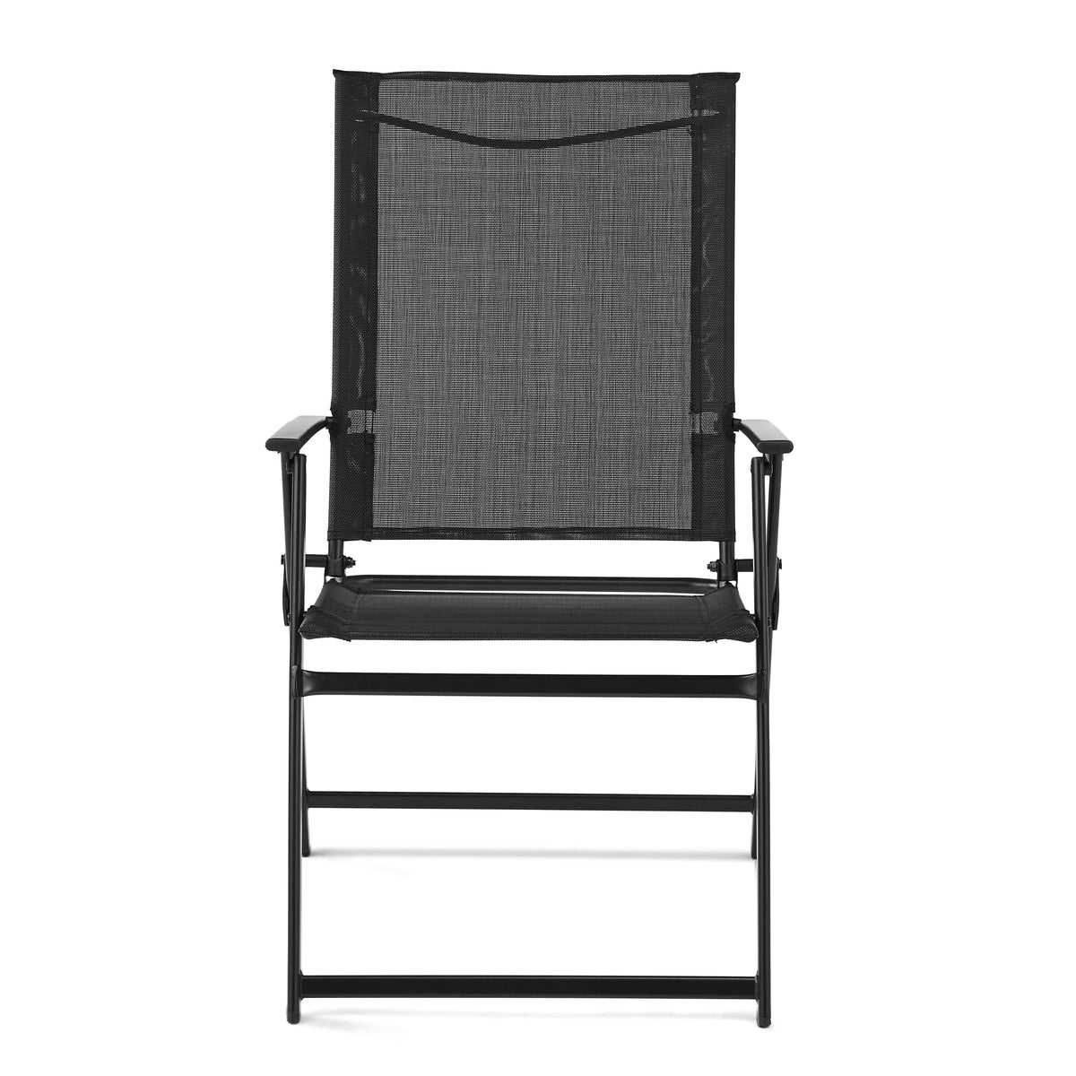 Steel and Sling Folding Outdoor Patio Armchair Set of 2, Teal X3004