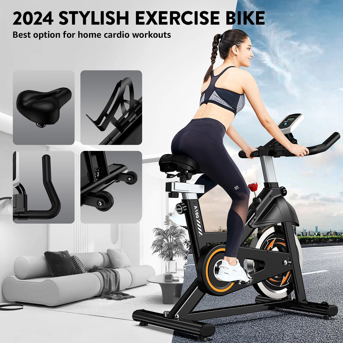 Indoor Cycling Exercise Bike 35 Lbs Flywheel K9965