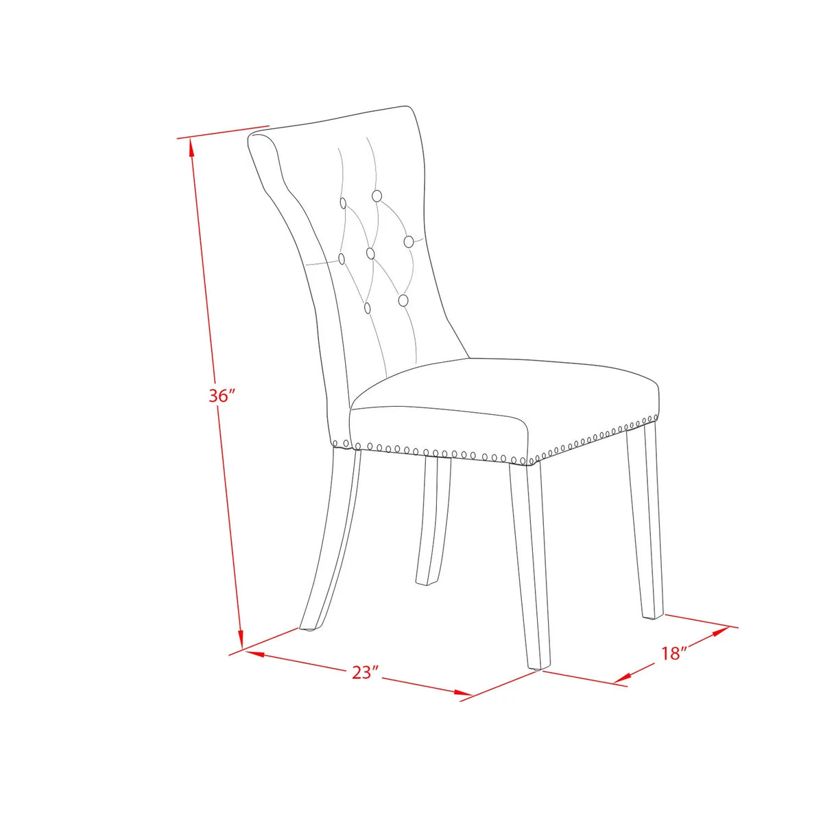 Purple Fabric Dining Chairs Set of 2 D41728